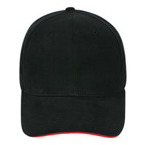 Paramount Apparel Black/Red Contrasting Sandwich Visor Brushed Twill Cap