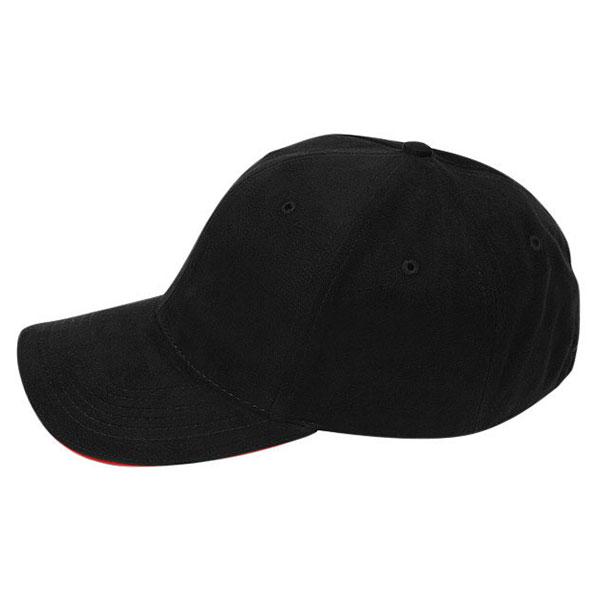 Paramount Apparel Black/Red Contrasting Sandwich Visor Brushed Twill Cap