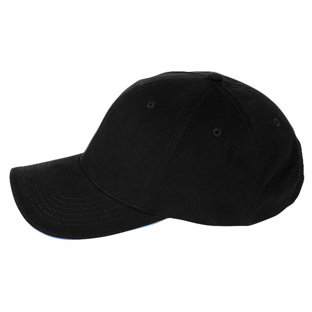 Paramount Apparel Black/Royal Contrasting Sandwich Visor Brushed Twill Cap