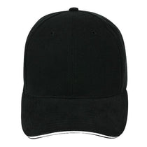 Paramount Apparel Black/White Contrasting Sandwich Visor Brushed Twill Cap