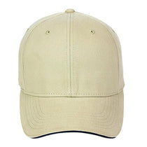 Paramount Apparel Khaki/Navy Contrasting Sandwich Visor Brushed Twill Cap