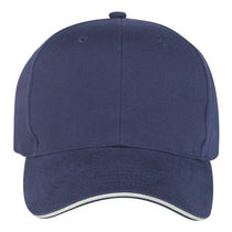 Paramount Apparel Navy/Khaki Contrasting Sandwich Visor Brushed Twill Cap