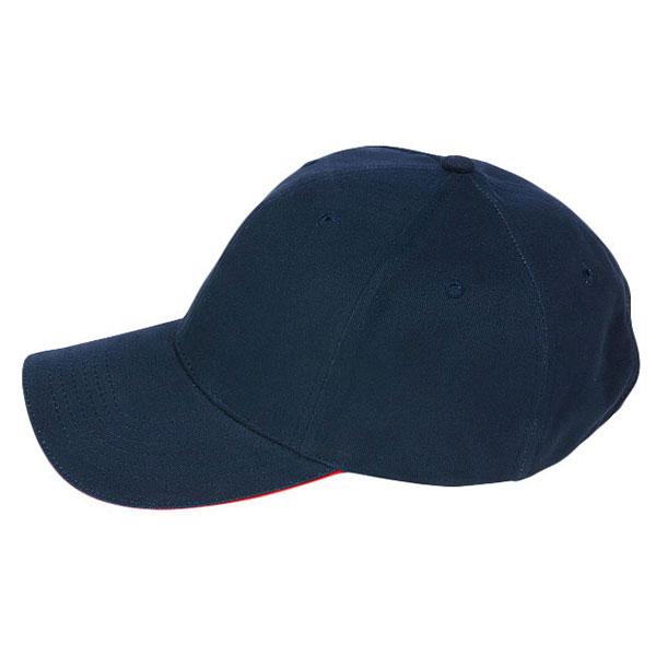 Paramount Apparel Navy/Red Contrasting Sandwich Visor Brushed Twill Cap