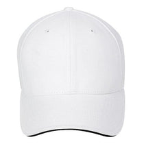 Paramount Apparel White/Black Contrasting Sandwich Visor Brushed Twill Cap