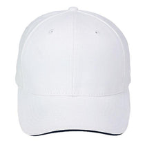 Paramount Apparel White/Navy Contrasting Sandwich Visor Brushed Twill Cap