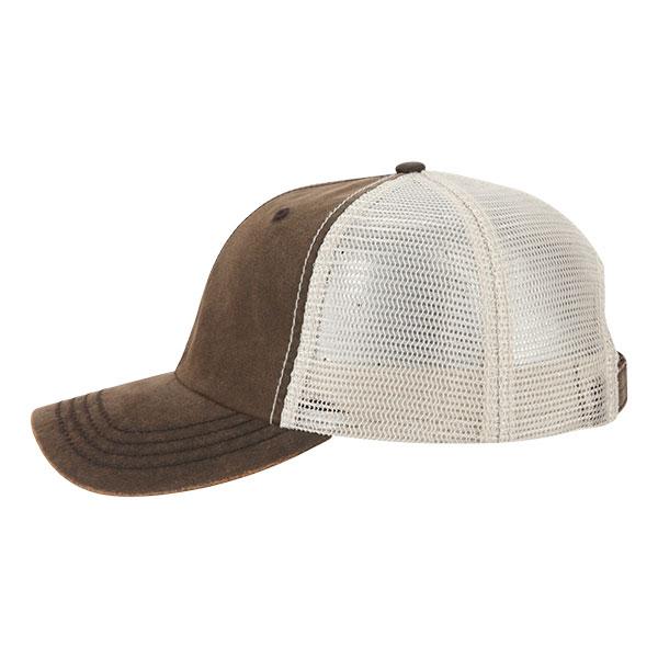 Paramount Apparel Brown/Ivory Wax Cloth Mesh Cap