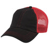 Paramount Apparel Black/Red Caps 101 Two-Tone Mesh Back Cap
