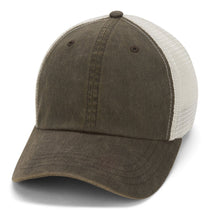 Paramount Apparel Dark Brown/Stone Pigment Washed Soft Mesh Cap