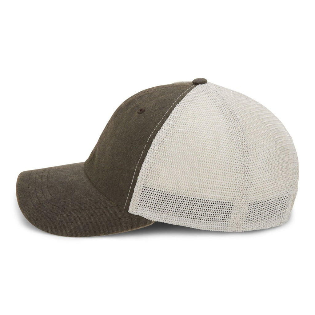 Paramount Apparel Dark Brown/Stone Pigment Washed Soft Mesh Cap