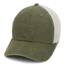 Paramount Apparel Olive/Stone Pigment Washed Soft Mesh Cap