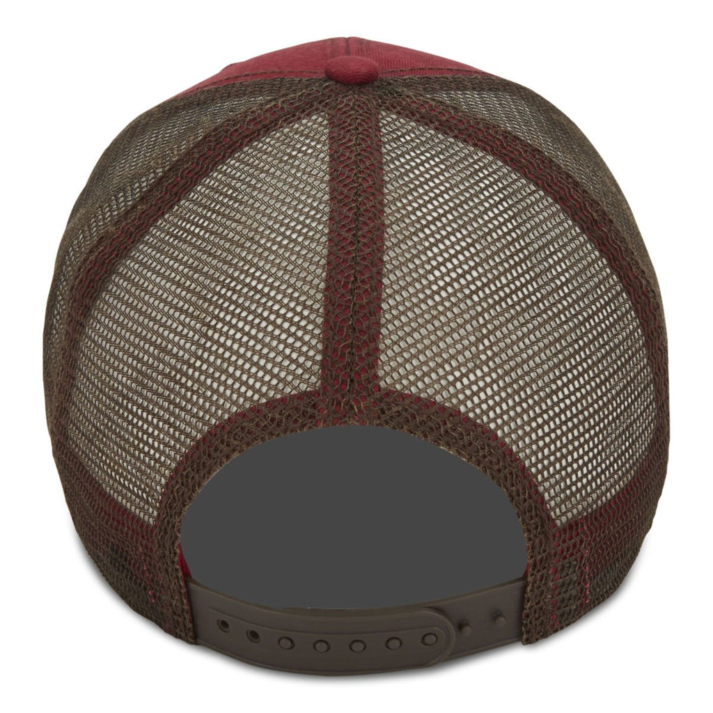 Paramount Apparel Cardinal/Cigar Dirty Washed Mesh Cap