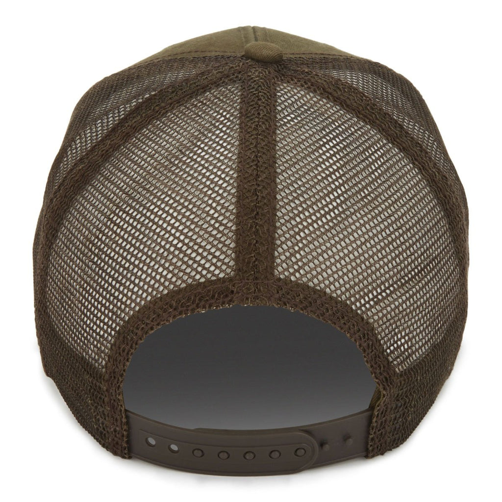 Paramount Apparel Earth Olive/Cigar Dirty Washed Mesh Cap