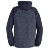Sport-Tek Men's True Navy Heather/True Navy Colorblock Raglan Hooded Wind Jacket