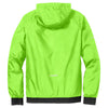 Sport-Tek Men's Lime Shock/Black Embossed Hooded Wind Jacket