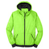 Sport-Tek Men's Lime Shock/Black Embossed Hooded Wind Jacket