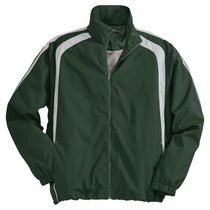 Sport-Tek Men's Forest Green/White Colorblock Raglan Jacket