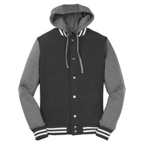 Sport-Tek Men's Graphite Grey/Vintage Heather Insulated Letterman Jacket