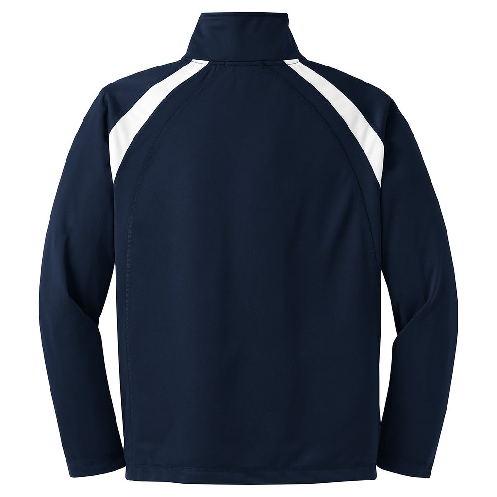 Sport-Tek Men's True Navy/White Tricot Track Jacket