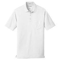 Port Authority Men's White Dry Zone UV Micro-Mesh Pocket Polo