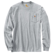 Carhartt Men's Heather Grey Workwear Pocket Long Sleeve T-Shirt