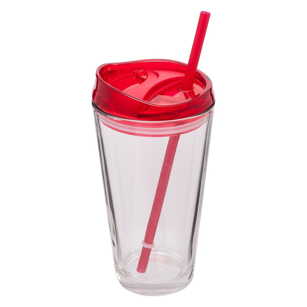 ETS Red Pint2Go Glass Tumbler 16 oz