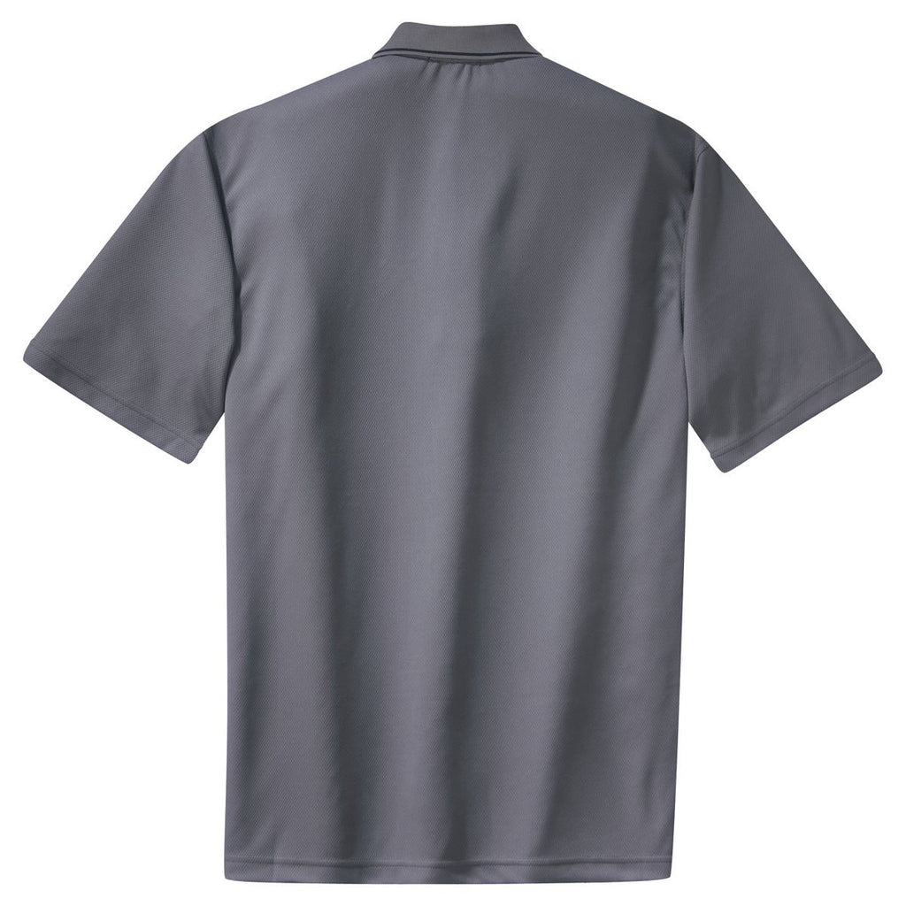 Sport-Tek Men's Steel/Black Dri-Mesh Polo with Tipped Collar and Piping