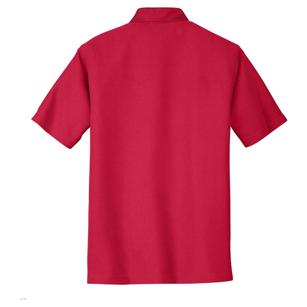 Port Authority Men's Classic Red Performance Vertical Pique Polo