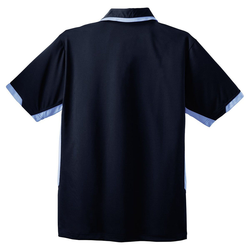 Port Authority Men's Navy/Blue Lake Dry Zone Colorblock Ottoman Polo
