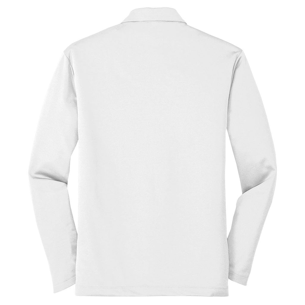 Port Authority Men's White Silk Touch Performance Long Sleeve Polo