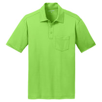 Port Authority Men's Lime Silk Touch Performance Pocket Polo