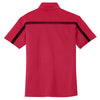 Port Authority Men's Red/Black Silk Touch Performance Colorblock Stripe Polo