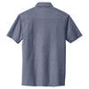 Port Authority Men's Dress Blue Navy/White Oxford Pique Double Pocket Polo