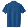 Port Authority Men's Marina Blue/True Navy Oxford Pique Double Pocket Polo