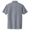Port Authority Men's Monument Grey/White Oxford Pique Double Pocket Polo