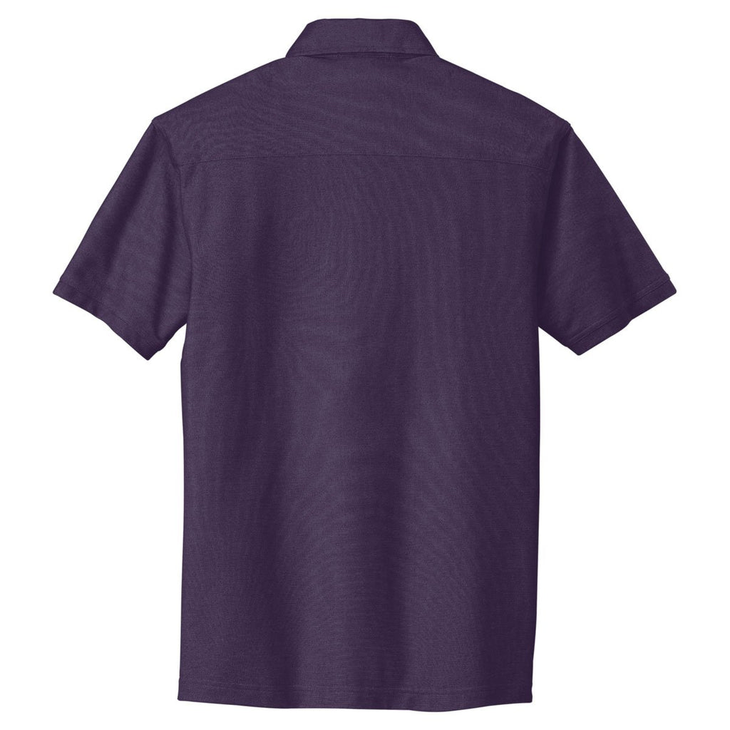 Port Authority Men's Purple/Dress Blue Navy Oxford Pique Double Pocket Polo