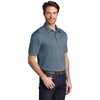 Port Authority Men's Regatta Blue/Gusty Grey Stretch Heather Polo
