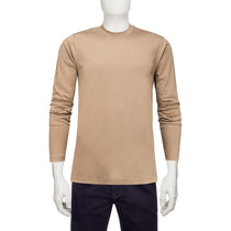 Bugatchi Men's Camel Long Sleeve Crew Neck