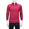 Bugatchi Men's Wine Half Zip Mock Neck
