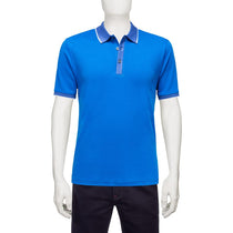 Bugatchi Men's Classic Blue Three Button Polo Collar