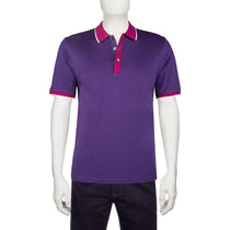 Bugatchi Men's Grape Three Button Polo Collar