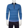 Bugatchi Men's Classic Blue Half Zip Mock Neck