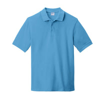 Port & Company Men's Aquatic Blue Ring Spun Pique Polo