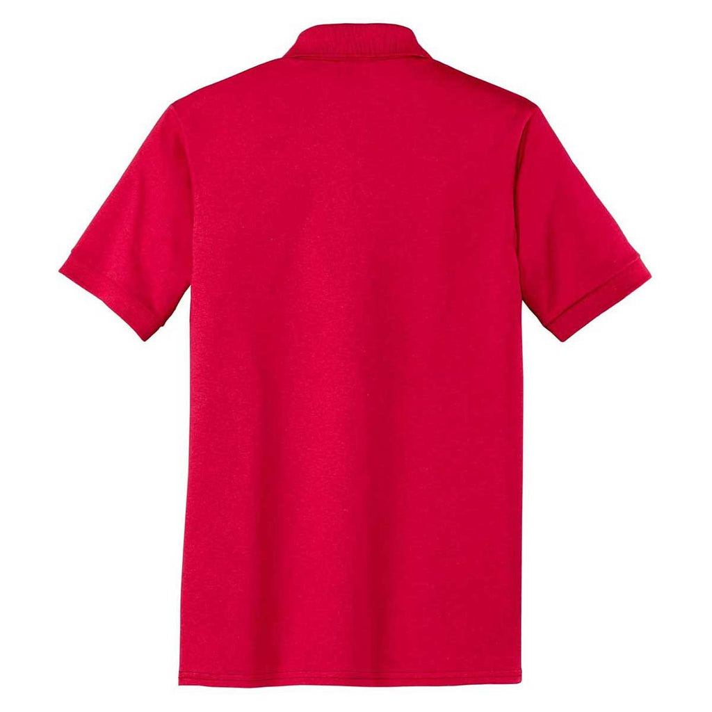 Port & Company Men's Red Tall Core Blend Jersey Knit Polo
