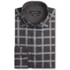 Bugatchi Men's Graphite Spread Collar Regular Placket No Pocket Long Sleeve Classic Fit