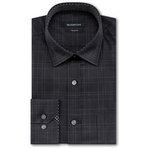 Bugatchi Men's Caviar Point Collar Regular Placket One Pocket Long Sleeve Classic Fit