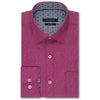 Bugatchi Men's Fuchsia Point Collar Regular Placket One Pocket Long Sleeve Classic Fit