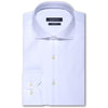 Bugatchi Men's Solid White Spread Collar Regular Placket No Pocket Long Sleeve Shaped Fit