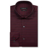 Bugatchi Men's Dark Merlot Spread Collar Regular Placket No Pocket Long Sleeve Shaped Fit
