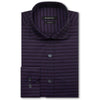 Bugatchi Men's Dark Plum Spread Collar Regular Placket No Pocket Long Sleeve Shaped Fit