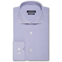 Bugatchi Men's Lavender Spread Collar French Placket No Pocket Long Sleeve Shaped Fit